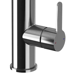 Mitigeur de cuisine avec douchette effet inox brossé GoodHome Zanthe