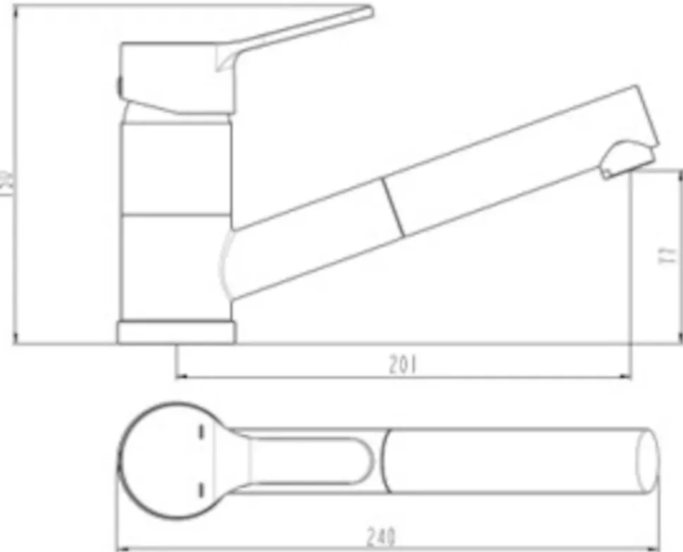 Mitigeur de cuisine avec douchette chromé Essebagno Tubic