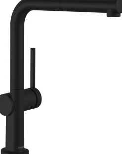 Mitigeur de cuisine avec douchette noir mat Hansgrohe Talis M 54 bec droit