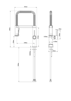 Mitigeur de cuisine avec douchette noir mat GoodHome Kamut