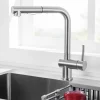 Mitigeur de Cuisine avec Douchette Extractible, Robinet Cuisine en Inox Mitigeur d'Évier avec 2 Modes de Sortie D'eau, Brossé