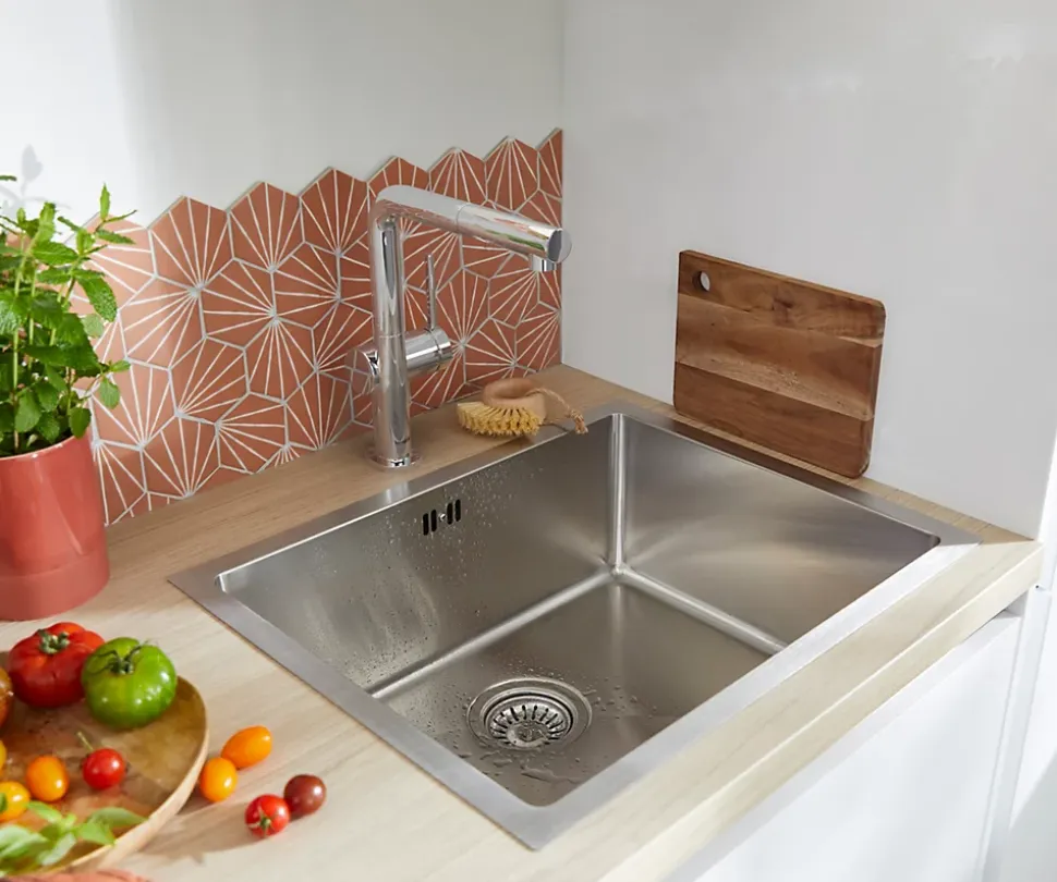 Mitigeur de cuisine avec douchette extractible chromé Hansgrohe Talis M54 H. 296 cm