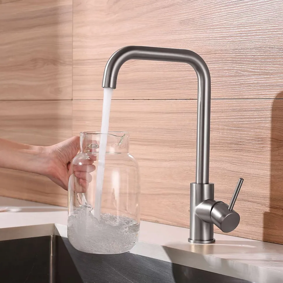 Mitigeur de cuisine bec haut SKY BATH nickel brossé Inox S304 série COMFORT