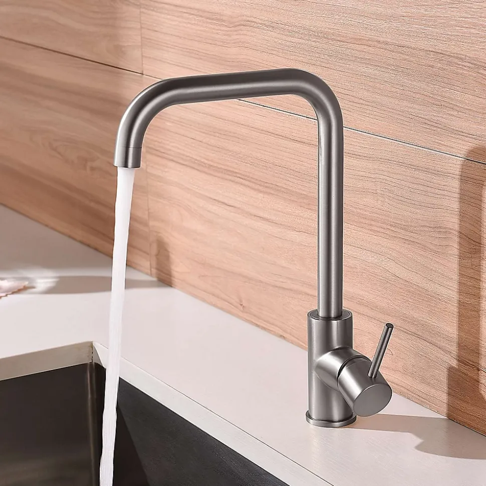 Mitigeur de cuisine bec haut SKY BATH nickel brossé Inox S304 série COMFORT