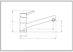 Mitigeur de cuisine chromé Essebagno Tubic
