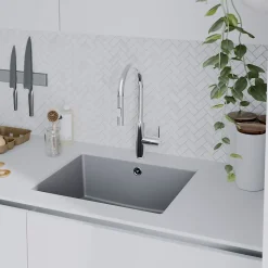 Mitigeur de cuisine chromé avec douchette GoodHome Zanthe