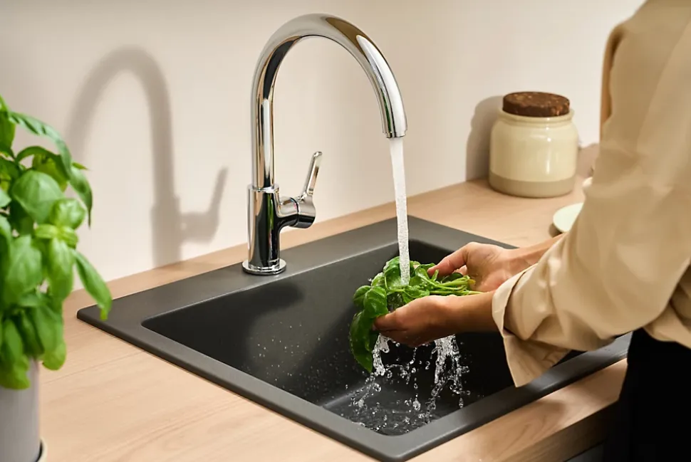 Mitigeur de cuisine chromé Hansgrohe Waterforms