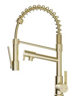 Mitigeur de cuisine doré avec douchette Essebagno Hotto