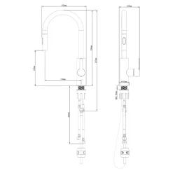 Mitigeur de cuisine doré avec douchette GoodHome Zanthe