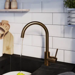 Mitigeur de cuisine doré Cooke & Lewis Katiki