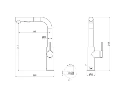 Mitigeur de cuisine doré Essebagno Pure II