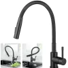 Mitigeur de Cuisine Flexible Noir, CECIPA MAX Robinet Cuisine Rabattable AVEC DEUX MODES D'EAU