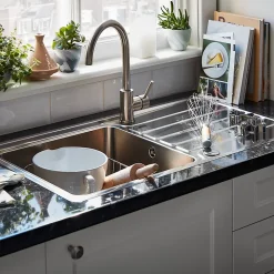 Mitigeur de cuisine haut en laiton chromé H.33,5 cm, Cooke & Lewis Katiki