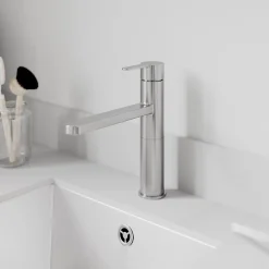 Mitigeur de cuisine inox GoodHome Phoran