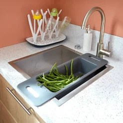 Mitigeur de cuisine nickel brossé, GoodHome Katiki