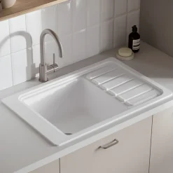 Mitigeur de cuisine nickel brossé, GoodHome Katiki