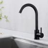 Mitigeur de Cuisine Noir Robinet de Cuisine 360 degrés Rotatif Robinet Mitigeur d'évier en Acier Inox Noir Mat