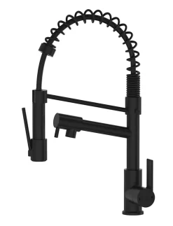 Mitigeur de cuisine noir mat avec douchette, Essebagno Big Hotto