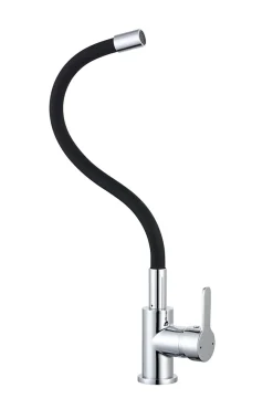 Mitigeur de cuisine noir mat et effet chromé mémoire de forme Essebagno Memory