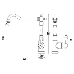 Mitigeur de cuisine noir Cooke & Lewis Belmore