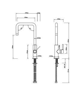 Mitigeur de cuisine noir mat GoodHome Kamut