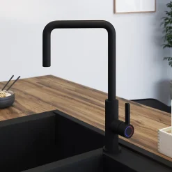 Mitigeur de cuisine noir mat GoodHome Kamut