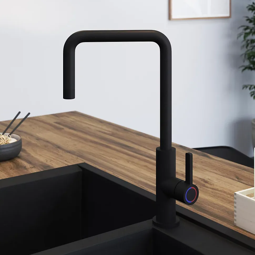 Mitigeur de cuisine noir mat GoodHome Kamut