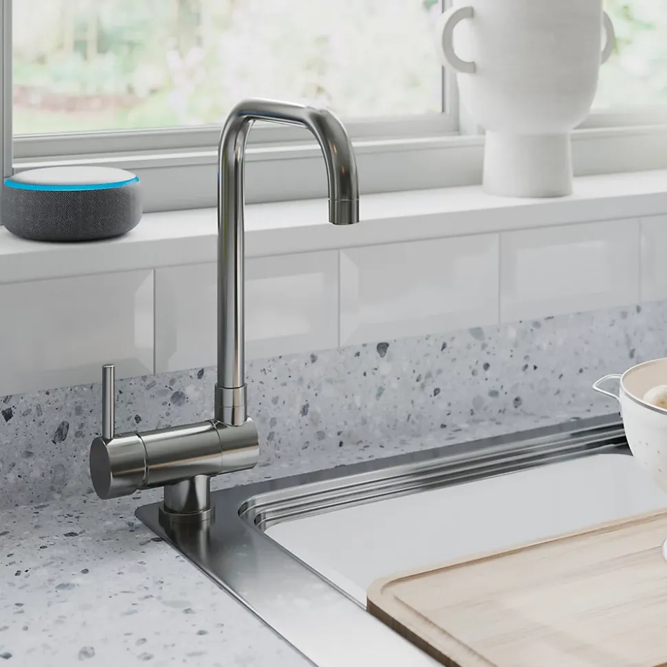 Mitigeur de cuisine rabattable nickel brossé GoodHome Deltana