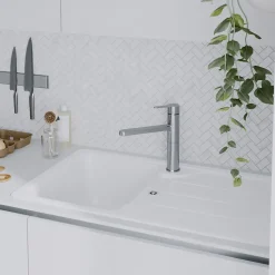 Mitigeur de cuisine titanium GoodHome Phoran