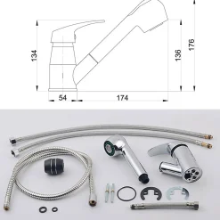 Mitigeur d'évier avec douchette extractible NANO - SANIVERRE