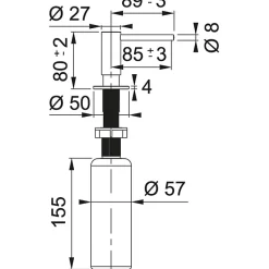 Mitigeur Franke Atlas Inox - distributeur de savon - Inox Lisse coloris Inox Lisse