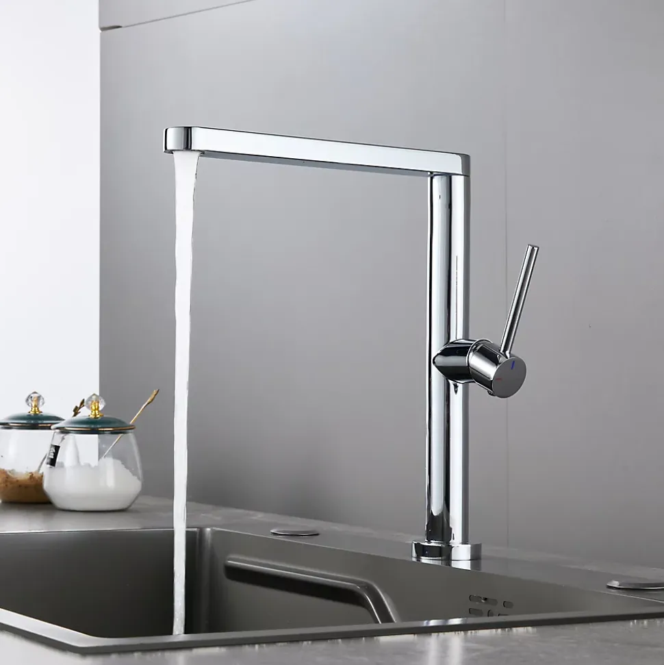 Mitigeur haut Kedral Edouard Rousseau en métal effet chromé