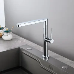 Mitigeur haut Kedral Edouard Rousseau en métal effet chromé