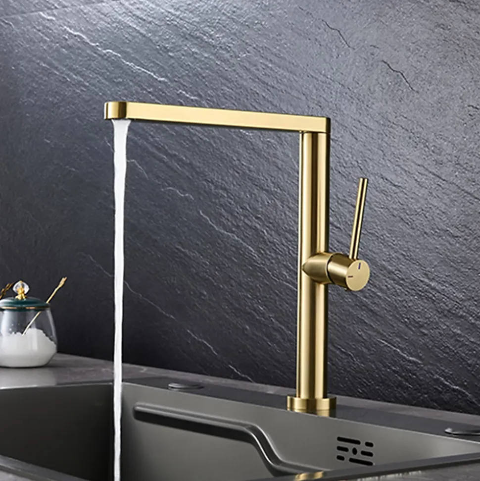 Mitigeur haut Kedral Edouard Rousseau en métal effet doré