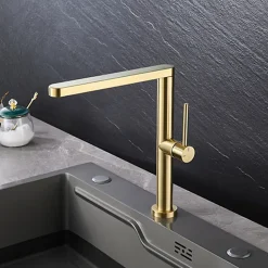 Mitigeur haut Kedral Edouard Rousseau en métal effet doré