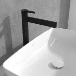 Mitigeur lavabo droit surélevé VILLEROY ET BOCH Dawn sans tirette Noir mat