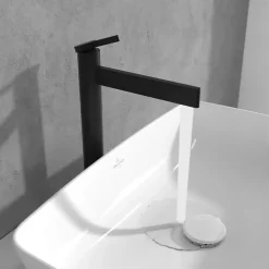 Mitigeur lavabo droit surélevé VILLEROY ET BOCH Dawn sans tirette Noir mat