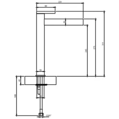 Mitigeur lavabo droit surélevé VILLEROY ET BOCH Dawn sans tirette Noir mat