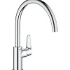 Mitigeur monocommande Evier - GROHE - 31554001 - Col de cygne - Chromé - Métal - Gris