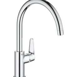Mitigeur monocommande Evier - GROHE - 31554001 - Col de cygne - Chromé - Métal - Gris