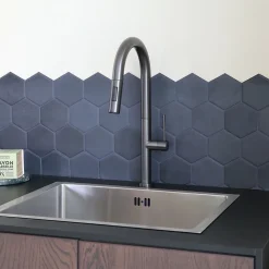 Mitigeur évier à douchette gun metal Essebagno Portofino