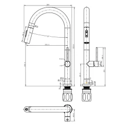 Mitigeur évier à douchette gun metal Essebagno Portofino