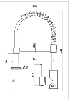 Mitigeur évier à douchette chromé noir Essebagno Plimo