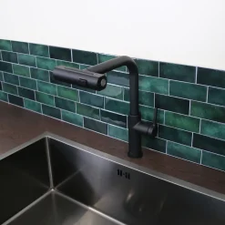 Mitigeur évier à douchette extractible noir mat Essebagno Esserain