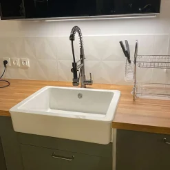 Mitigeur évier à douchette gun métal Essebagno Big Pro