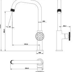 Mitigeur évier noir mat Essebagno Indus