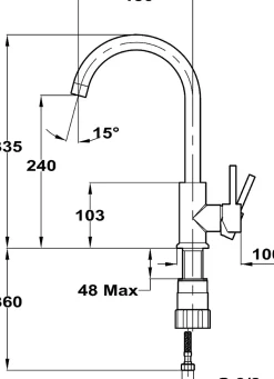 Mitigeur évier or brossé Essebagno Kiwo