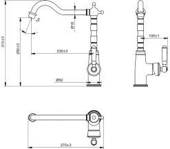 Mitigeur évier rétro chrome Essebagno Leeds