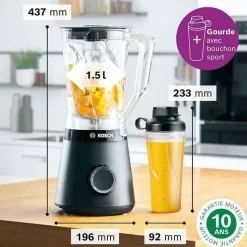 Mixeur - BOSCH - VitaPower/MMB614GO - Revêtement noir