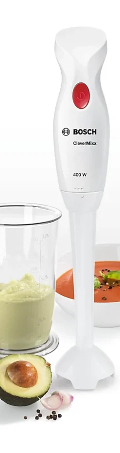 Mixeur plongeant BOSCH MSM14100 CLEVERMIXX - 400W, 1 vitesse, pied plastique, bol mixeur, poignée ergonomique